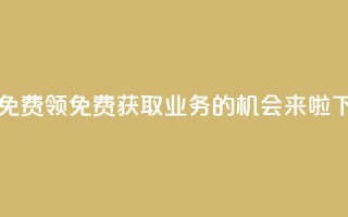 ks业务免费领 - 免费获取KS业务的机会来啦。