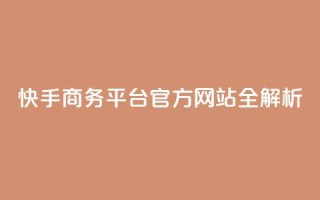 快手商务平台官方网站全解析