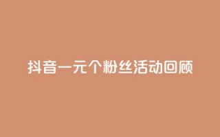 抖音一元1000个粉丝活动回顾 - 快手业务免费平台