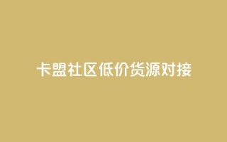 卡盟社区低价货源对接 - 卡盟社区优质货源快速对接！