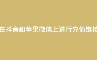 如何在抖音和苹果微信上进行充值链接设置