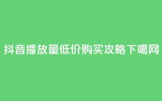 抖音播放量低价购买攻略