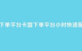 卡盟24小时下单平台QQ(卡盟下单平台QQ24小时快速服务)