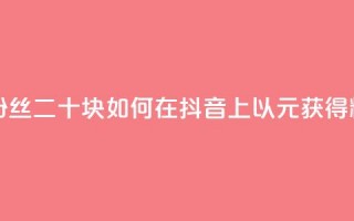 抖音一千粉丝二十块(如何在抖音上以20元获得1000粉丝)