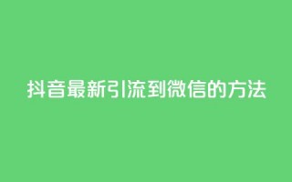 抖音最新引流到微信的方法 - 抖音引流微信的最新技巧分享~