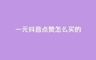 一元抖音点赞怎么买的 - 在抖音如何购买一元点赞的详细指南~