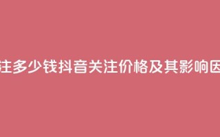 抖音500关注多少钱(抖音500关注价格及其影响因素分析)