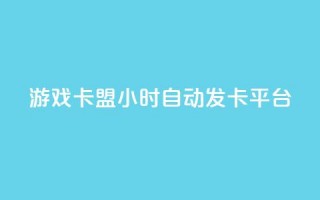 游戏卡盟24小时自动发卡平台 - 24小时自动发卡平台：游戏卡盟如何提供便捷发卡服务？~