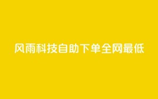 风雨科技自助下单全网最低 - 风雨科技自助下单打造行业最低价格。