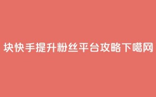 1块快手提升10000粉丝平台攻略