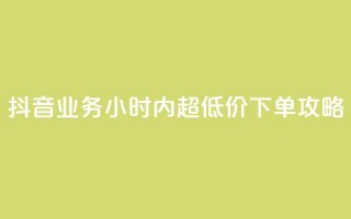 抖音业务24小时内超低价下单攻略