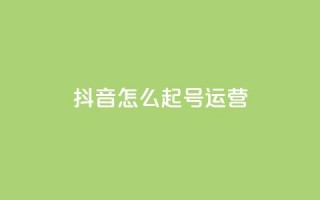 抖音怎么起号运营 - 抖音起号运营指南!