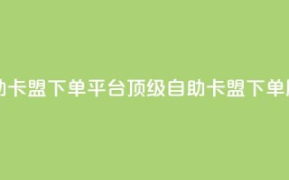 自助卡盟下单平台：顶级自助卡盟下单服务