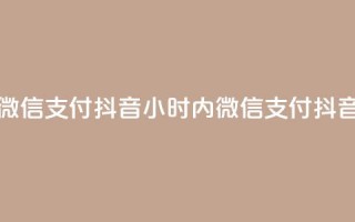 点赞24小时下单微信支付抖音(24小时内微信支付抖音下单，快速点赞)