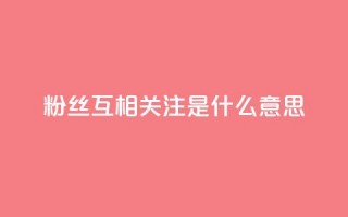 粉丝互相关注是什么意思,快手粉丝和关注的区别在哪里 - QQ点赞自助服务平台 - qq资料免费十万赞