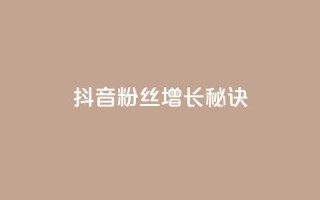 抖音粉丝增长秘诀