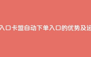 卡盟自动下单入口 - 卡盟自动下单入口的优势及运作原理~