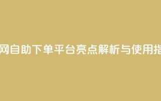 dy自助下单网 - 自助下单平台dy亮点解析与使用指南。