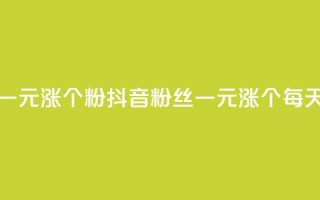 抖音一元涨1个粉(抖音粉丝一元涨1个，每天壮大！)