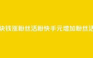 快手1块钱涨10000粉丝活粉(快手1元增加10000粉丝活跃度)