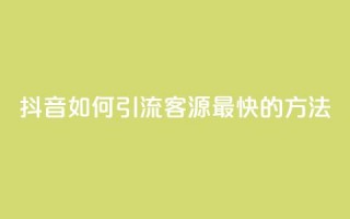 抖音如何引流客源最快的方法 - 抖音高效引流客源的最佳策略揭秘~