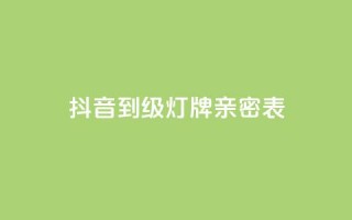 抖音1到20级灯牌亲密表 - 抖音等级灯牌表详解：从1级到20级的灯牌图解!