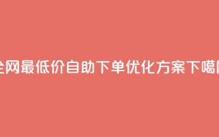 全网最低价DY自助下单优化方案