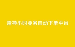 雷神24小时业务自动下单平台,KS自助人气 - dy业务24小时 - 快手业务平台网站官网