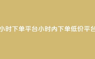 Dy低价二十四小时下单平台(24小时内下单，Dy低价平台专享)