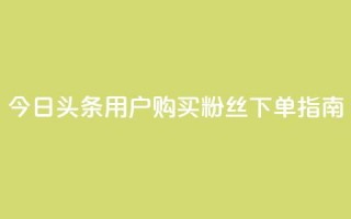 今日头条用户购买粉丝下单指南