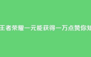 王者荣耀一元一万赞 - 王者荣耀：一元能获得一万点赞，你知道如何做到吗？!