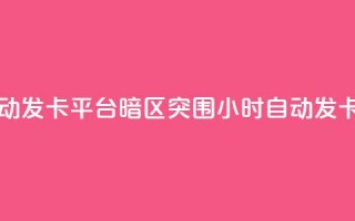 暗区突围卡盟24小时自动发卡平台 - 暗区突围24小时自动发卡服务平台解析！