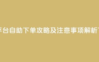 卡盟平台自助下单攻略及注意事项解析