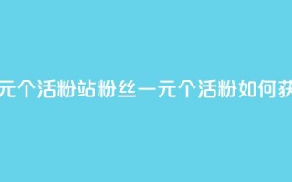 b站粉丝一元1000个活粉 - B站粉丝一元1000个活粉，如何获取？!