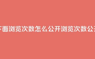 qq说说下面浏览次数怎么公开(浏览次数公开方法)