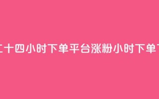 Dy低价二十四小时下单平台 - 涨粉24小时下单