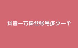 抖音一万粉丝账号多少一个 - 如何评估抖音账号一万粉丝的市值！