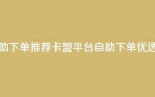 卡盟平台自助下单推荐 - 卡盟平台自助下单优选推荐。