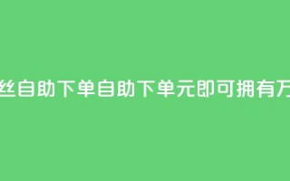 3元10000粉丝自助下单(自助下单，3元即可拥有1万粉丝)