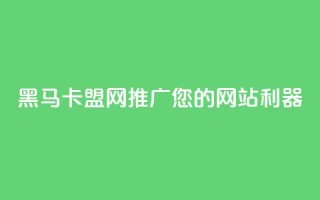 黑马卡盟网：推广您的网站利器