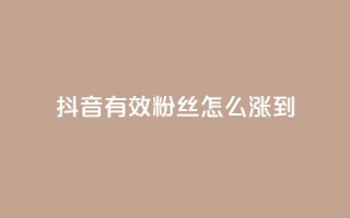 抖音有效粉丝怎么涨到500 - 如何快速增加抖音粉丝至500！