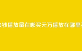 1块钱1w播放量在哪买(1元1万播放在哪里买？)