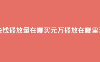 1块钱1w播放量在哪买(1元1万播放在哪里买？)