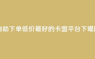 自助下单低价——最好的卡盟平台