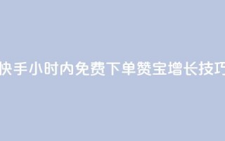 快手24小时内免费下单100赞宝增长技巧