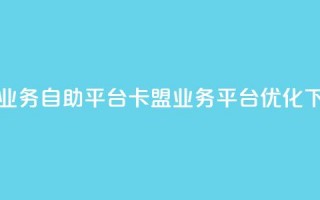 卡盟业务自助平台(卡盟业务平台优化)