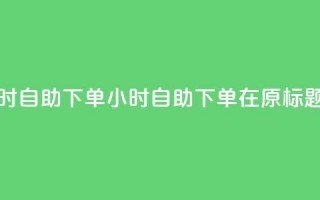 空间浏览24小时自助下单(24小时自助下单，在原标题空间中畅游)