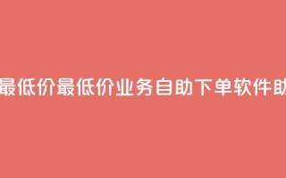 ks业务自助下单软件最低价 - 最低价KS业务自助下单软件，助您高效出单。