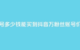 抖音100万账号多少钱能买到(抖音100万粉丝账号价格大揭秘)