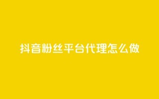 抖音粉丝平台代理怎么做 - 巧妙运营抖音粉丝平台代理，实现粉丝增长~